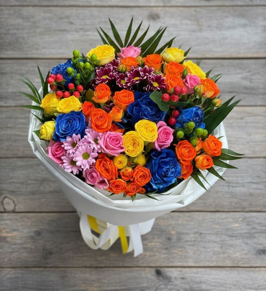 Букет цветов из: Розы и Хризантемы в Речицы