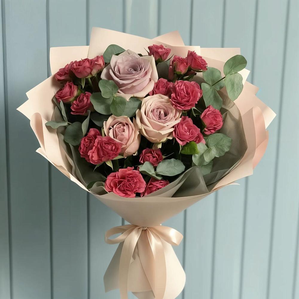 Букет цветов из: Гвоздики и Розы в Речицы