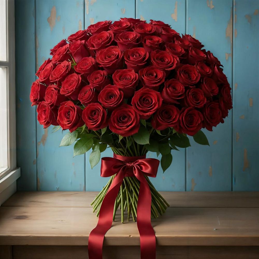 Букет Красные розы Блэк Меджик в Речицы