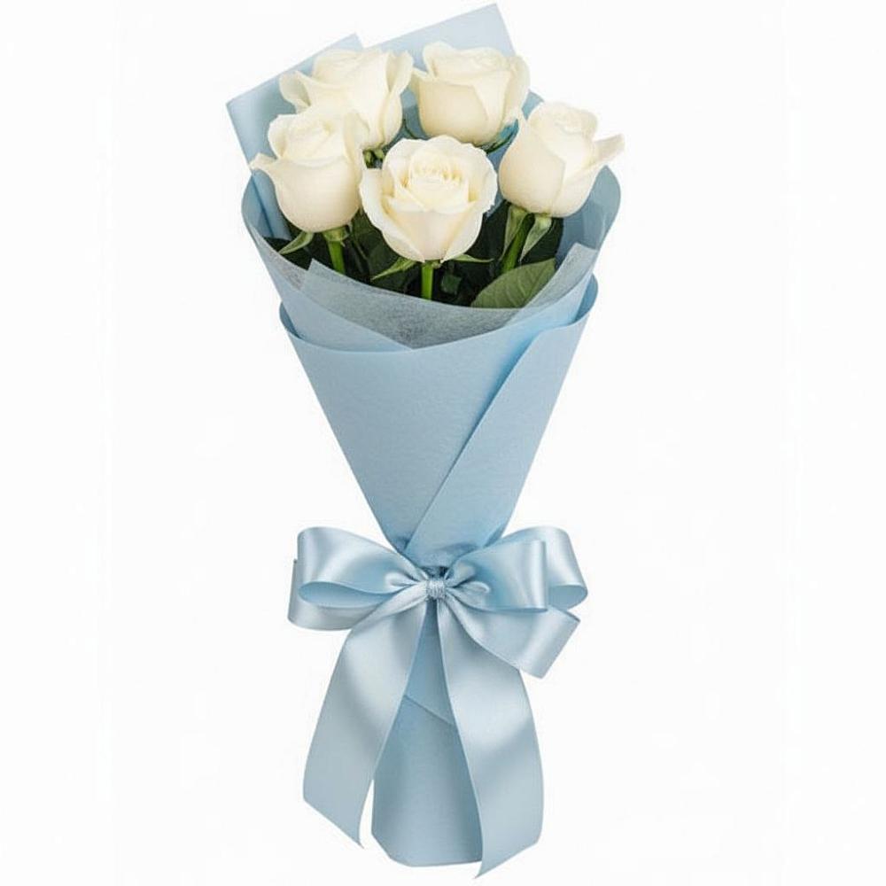 Букет 5 Белых роз Проуд в Речицы