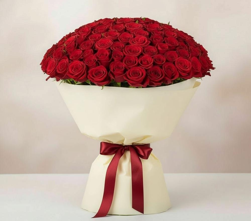 Букет 101 Красная роза Милано в Речицы