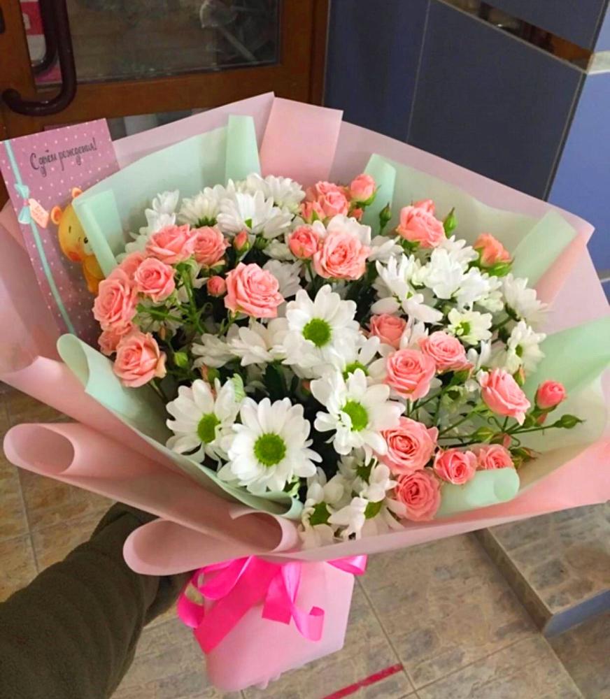 Букет цветов из: Розы и Хризантемы в Речицы