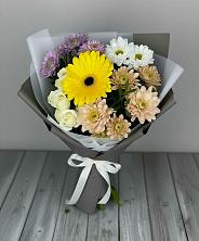 Букет цветов из:  Розы, Герберы и Хризантемы в Речицы