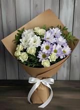 Букет цветов из:  Хризантемы и Розы в Речицы