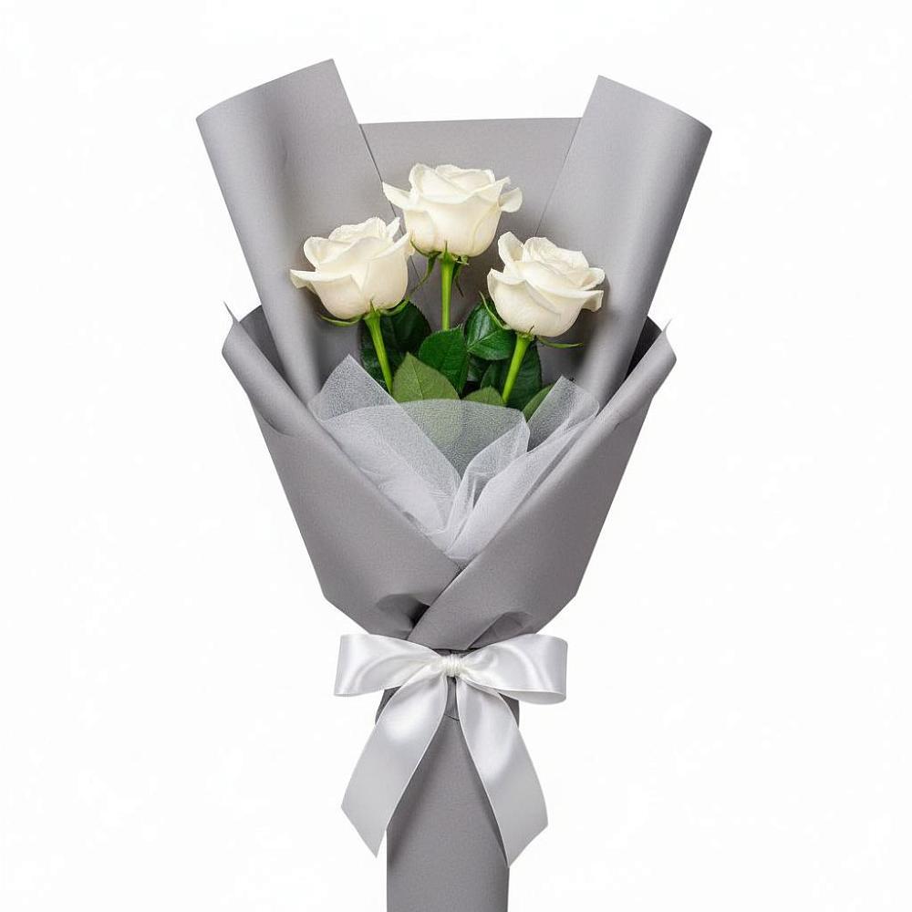 Букет 3 белые розы в Речицы