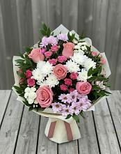 Букет цветов из:  Альстромерии, Гвоздики, Розы и Хризантемы #REPLACE_PRED# Речицы