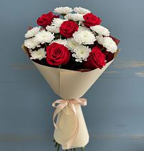 Букет цветов из:  Розы и Хризантемы в Речицы