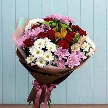 Букет цветов из:  Розы, Хризантемы и Альстромерии в Речицы