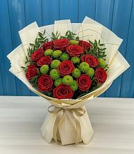 Букет цветов из:  Розы и Хризантемы в Речицы