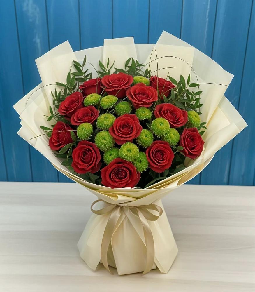 Букет цветов из: Розы и Хризантемы в Речицы